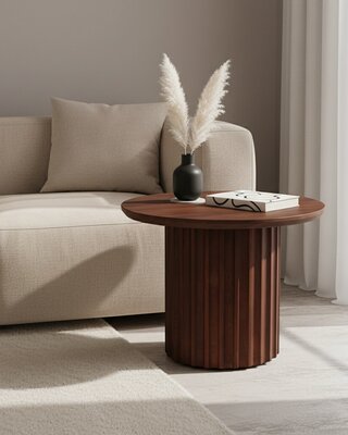 Raw Materials Amsterdam Bullnose Bijzettafel | Bruin | H48 x D55 cm