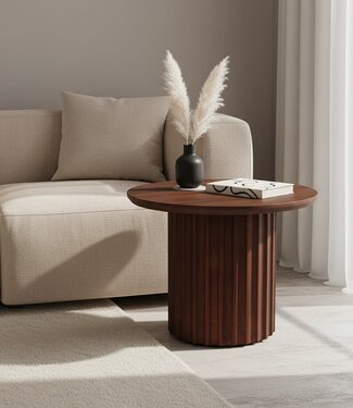 Raw Materials Amsterdam Bullnose Bijzettafel | Bruin | H48 x D55 cm