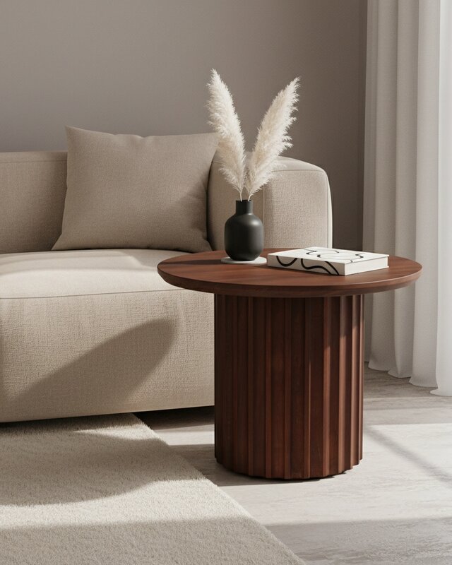 Raw Materials Amsterdam Bullnose Bijzettafel | Bruin | H48 x D55 cm