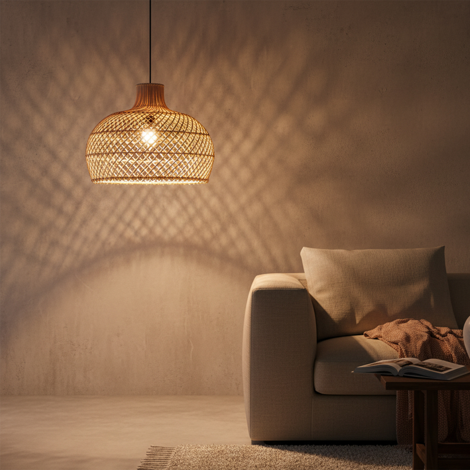 Raw Materials Amsterdam Hanglamp Maze | Rotan | Naturel | D42 x H36 cm