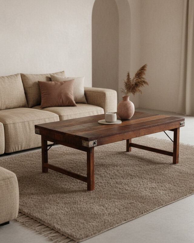 Raw Materials Amsterdam Inklapbare Salontafel | Bruin | H45 x B120 x D75 cm