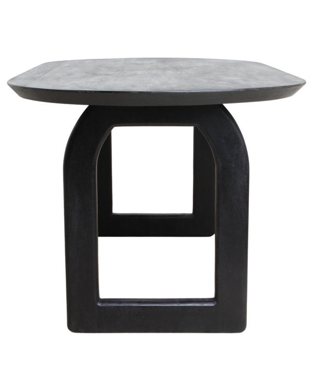 Raw Materials Amsterdam Bullnose Eettafel | Zwart | Open | H76 x B180 x D90 cm