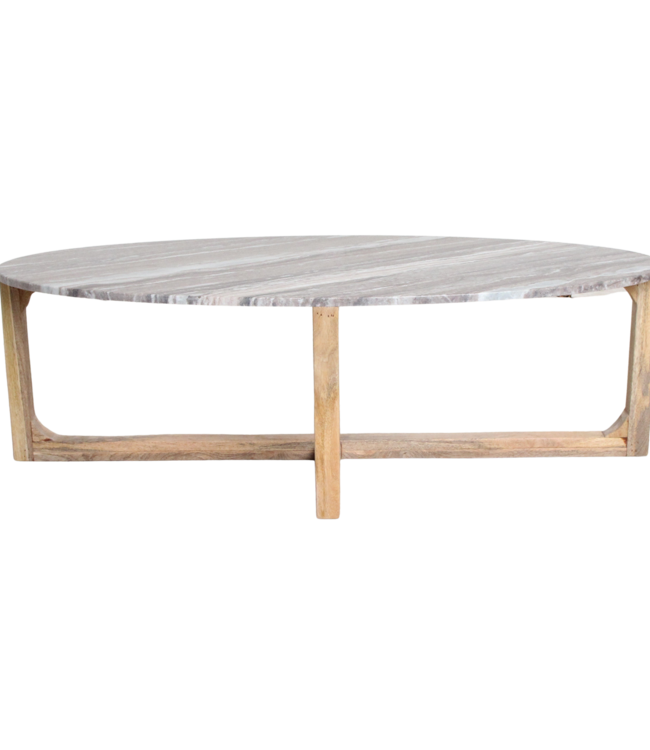 Raw Materials Amsterdam Salontafel | Marmer | Bruin | Ovaal | L120 x B60 x H38 cm