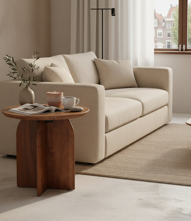 Raw Materials Amsterdam Bullnose Bijzettafel | Organisch | H48 x D50 cm