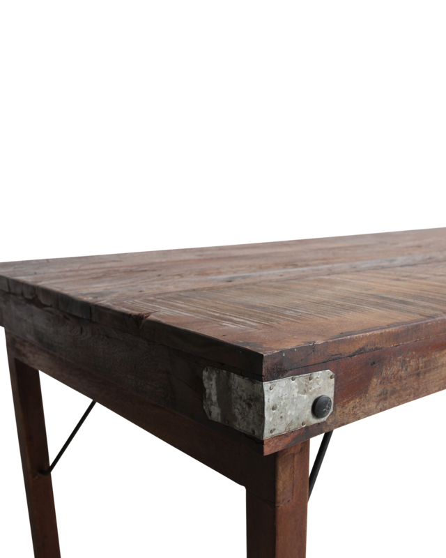 Raw Materials Amsterdam Eettafel | Opklapbaar | Bruin | H76 x B165 x D75 cm