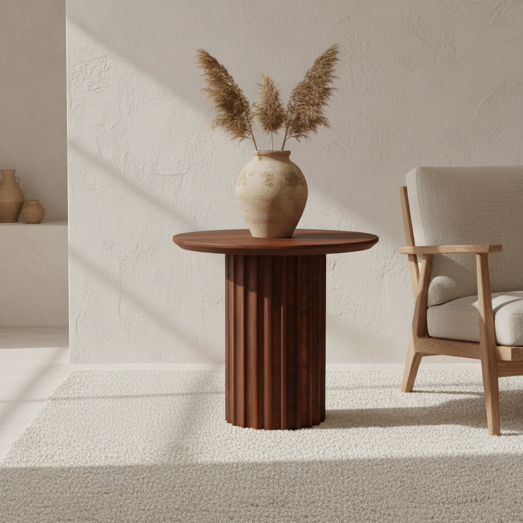Raw Materials Amsterdam Bullnose Bijzettafel | Omgekeerd Bruin | H48 x D50 cm
