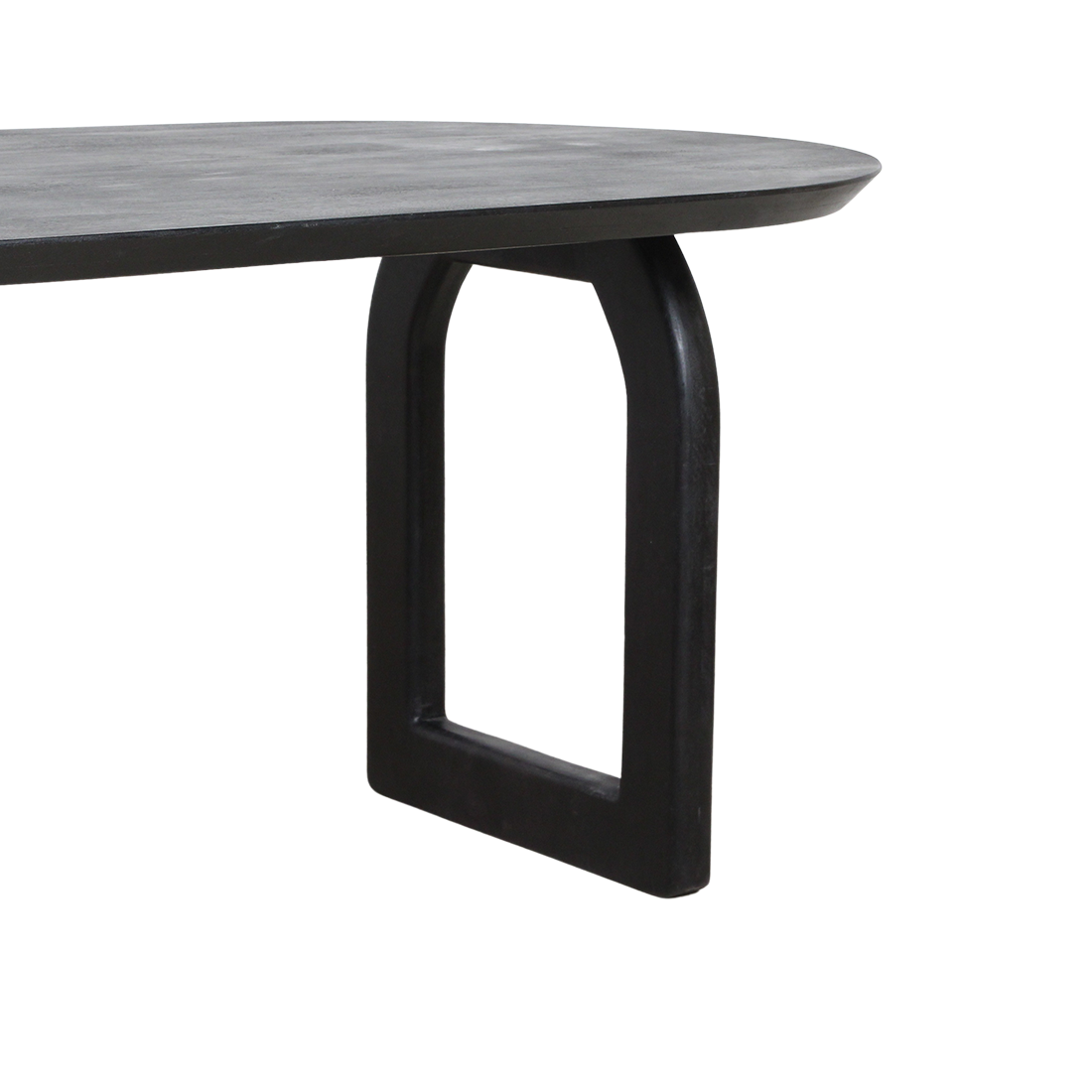 Raw Materials Amsterdam Bullnose Eettafel | Zwart | Open | H76 x B180 x D90 cm