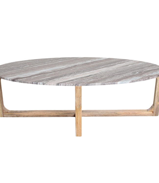 Raw Materials Amsterdam Salontafel | Marmer | Bruin | Ovaal | L120 x B60 x H38 cm