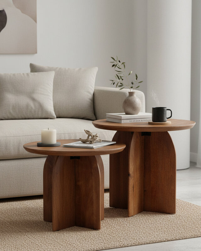 Raw Materials Amsterdam Bullnose Bijzettafel | Organisch | H48 x D50 cm