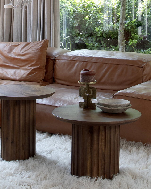 Raw Materials Amsterdam Bullnose Bijzettafel | Bruin | H48 x D55 cm