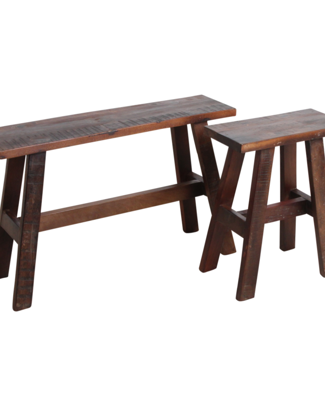 Raw Materials Amsterdam Factory Bushalte Bank | Medium | Bruin | L45 x B20 x H50 cm
