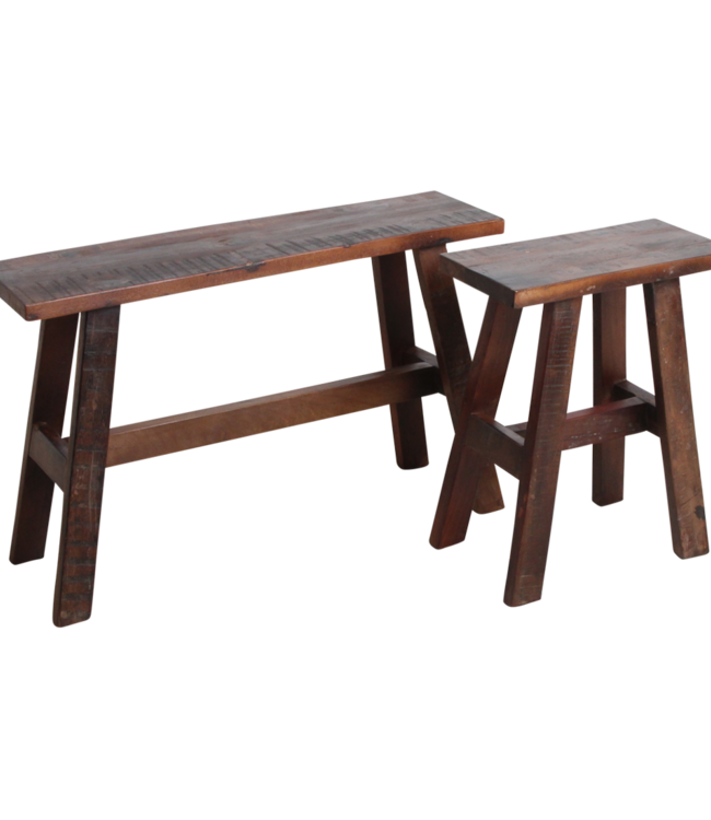 Raw Materials Amsterdam Fabrieks Bushalte Bank | Medium | Bruin | L45 x B20 x H50 cm