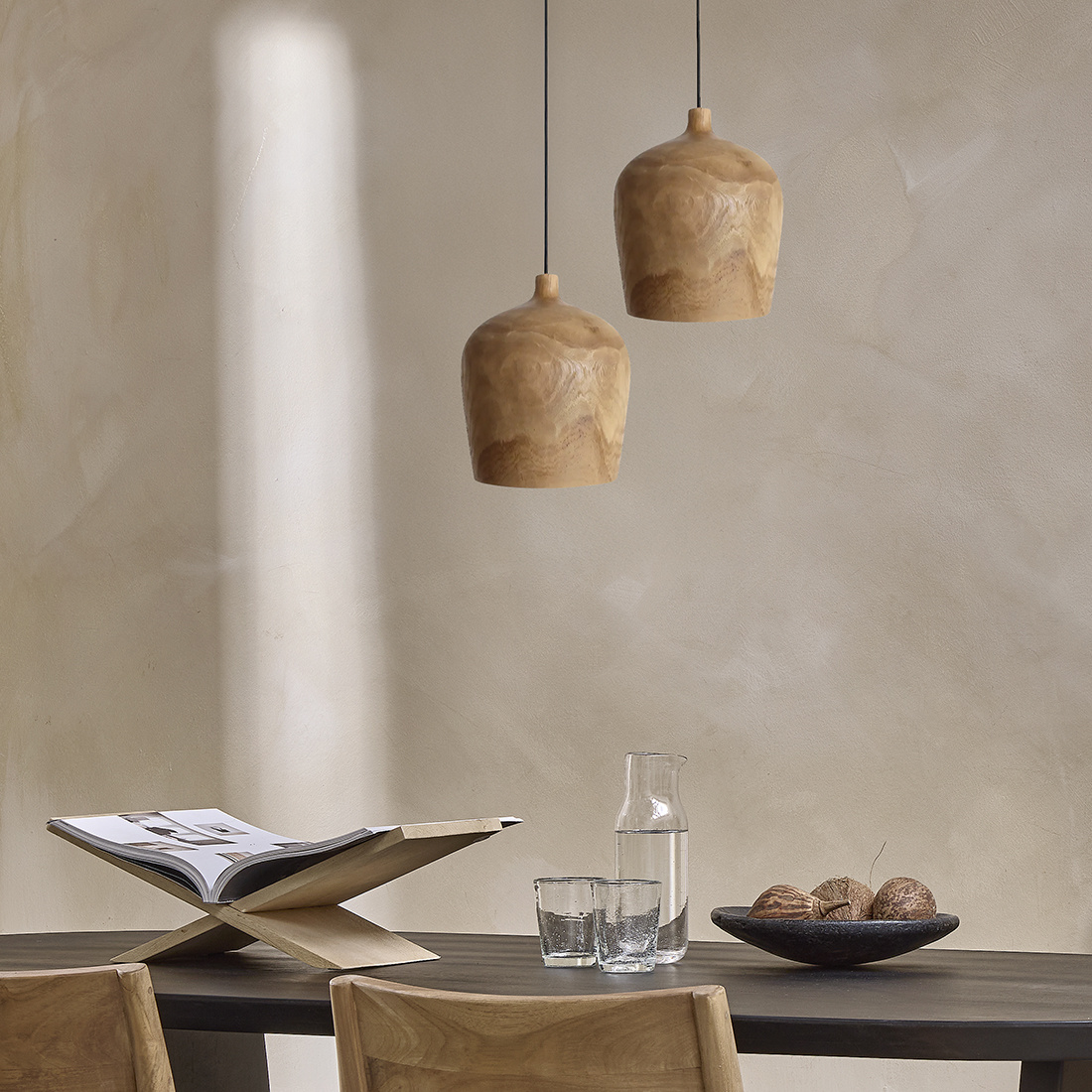 Raw Materials Amsterdam Sirocco Hanglamp | Teakhout | H28 x D25 cm