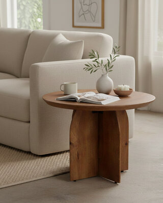 Raw Materials Amsterdam Bullnose Bijzettafel | Organisch | H40 x D55 cm