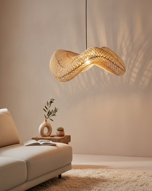Raw Materials Amsterdam Wave Hanglamp | Rotan | Large | H28 x D75 cm