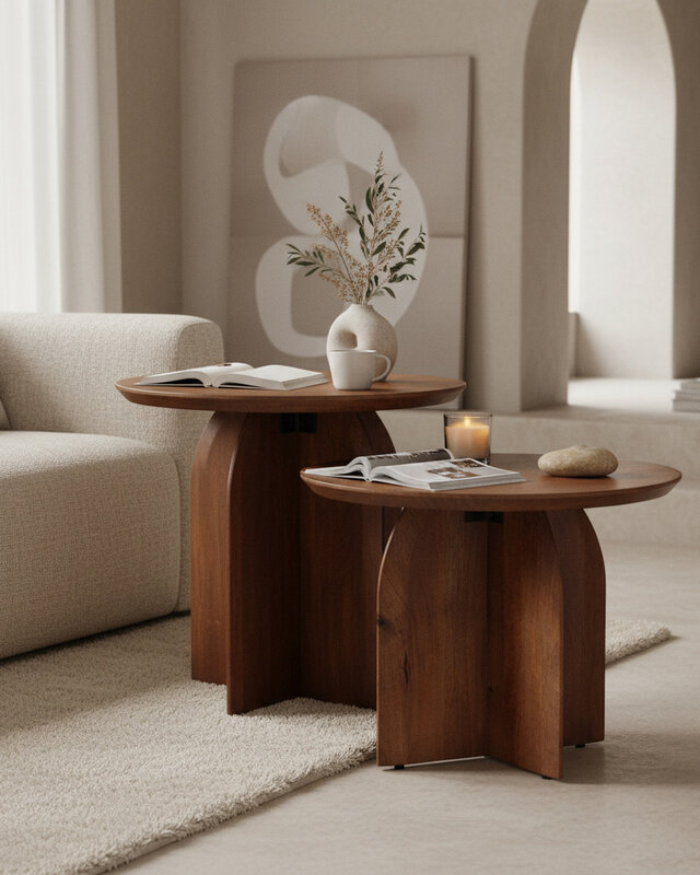 Raw Materials Amsterdam Bullnose Bijzettafel | Organisch | H40 x D55 cm