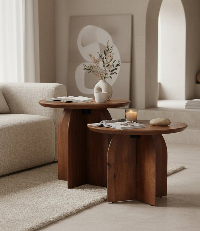 Raw Materials Amsterdam Bullnose Bijzettafel | Organisch | H40 x D55 cm