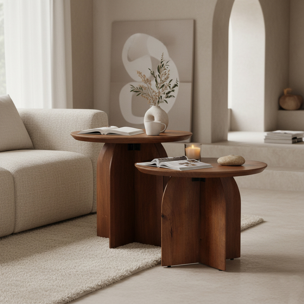 Raw Materials Amsterdam Bullnose Bijzettafel | Organisch | H40 x D55 cm
