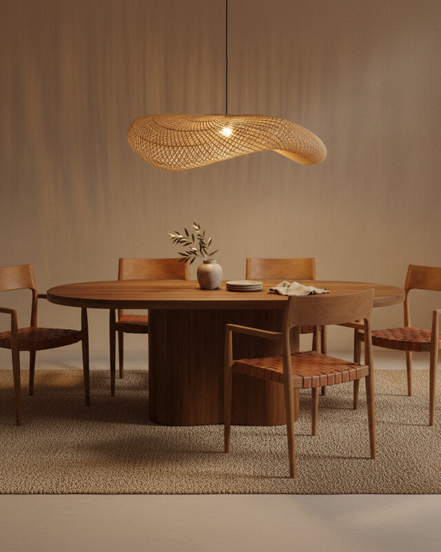 Raw Materials Amsterdam Hanglamp Wave | Rotan | D90 x H22 cm