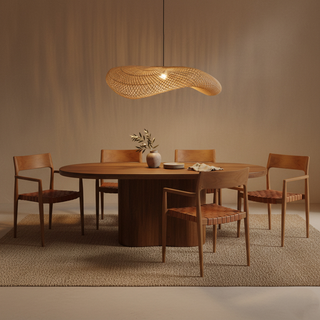 Raw Materials Amsterdam Hanglamp Wave | Rotan | D90 x H22 cm