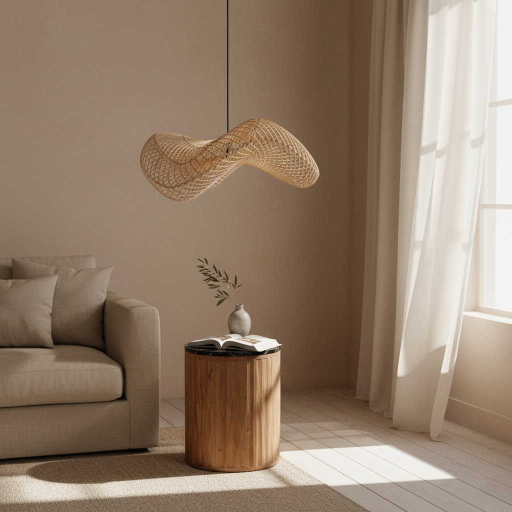 Raw Materials Amsterdam Wave Hanglamp | Rotan | Large | H28 x D75 cm