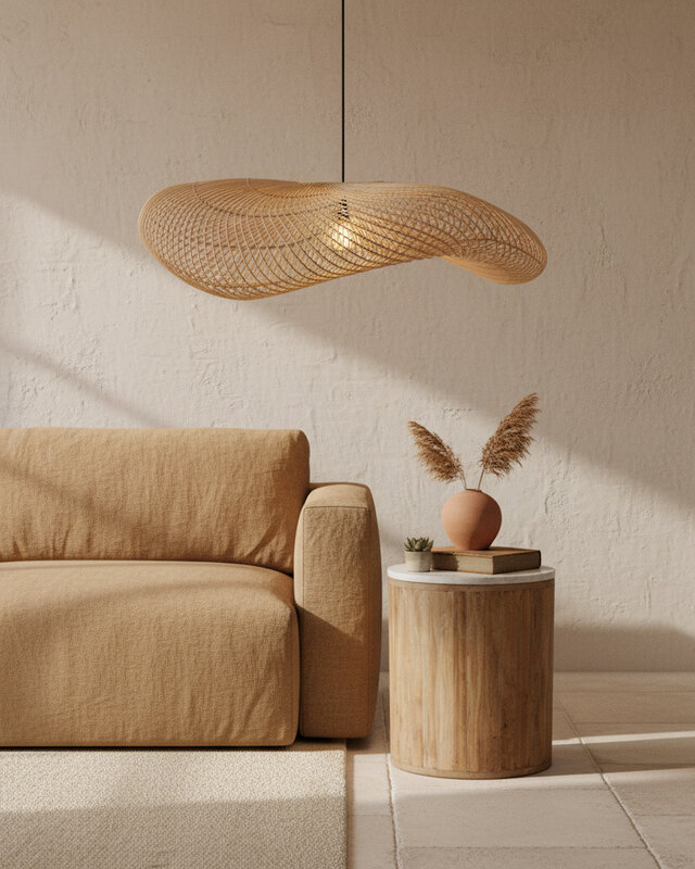 Raw Materials Amsterdam Hanglamp Wave | Rotan | D90 x H22 cm