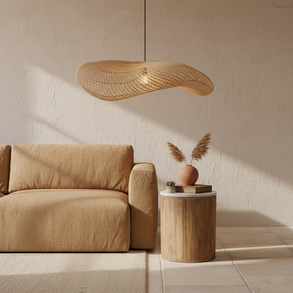 Raw Materials Amsterdam Hanglamp Wave | Rotan | D90 x H22 cm