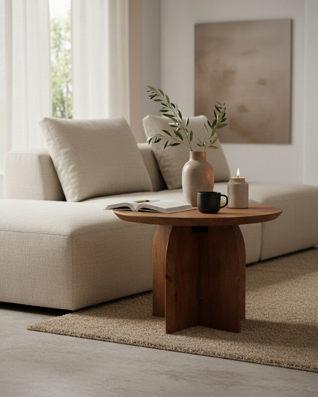 Raw Materials Amsterdam Bullnose Bijzettafel | Organisch | H40 x D55 cm