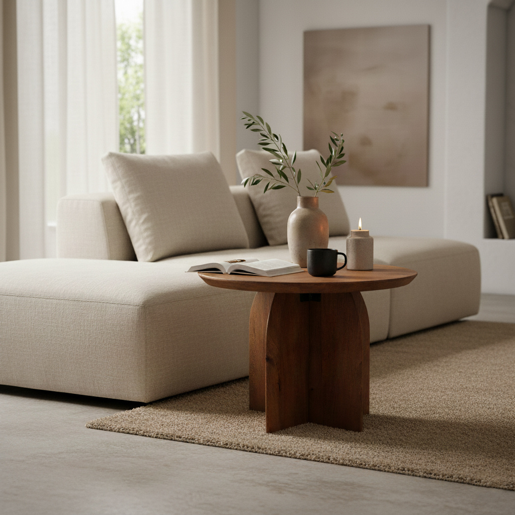 Raw Materials Amsterdam Bullnose Bijzettafel | Organisch | H40 x D55 cm