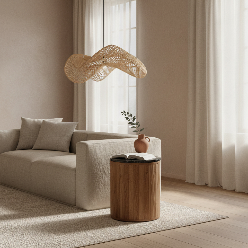 Raw Materials Amsterdam Wave Hanglamp | Rotan | Large | H28 x D75 cm