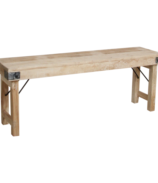 Raw Materials Amsterdam Eetkamerbank | Inklapbaar | Limewash | 120 cm