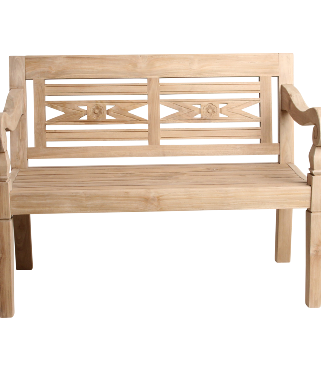 Raw Materials Amsterdam Boho Tuinbank | Teakhout | H90 x B120 x D65 cm