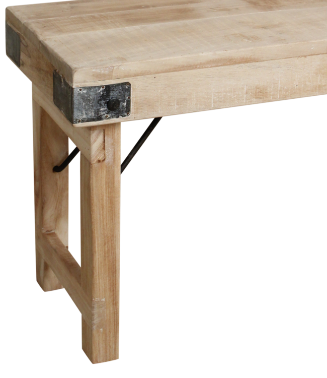 Raw Materials Amsterdam Eetkamerbank | Inklapbaar | Limewash | 120 cm