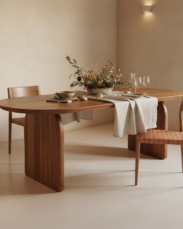 Raw Materials Amsterdam Bullnose Eettafel | Bruin | Gesloten | H76 x B240 x D90 cm