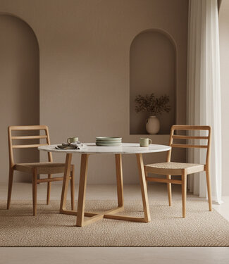 Raw Materials Amsterdam Infinity Eettafel | Rond | Marmer | H75 x D120 cm