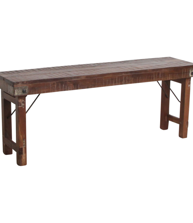 Raw Materials Amsterdam Bankje | Inklapbaar | Gerecycled Hout | H45 x B120 x D30 cm