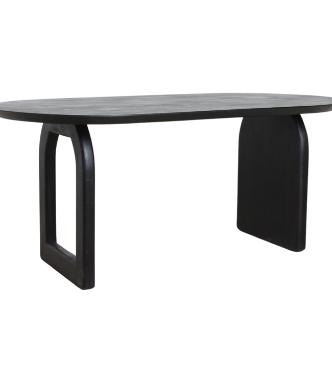 Raw Materials Amsterdam Bullnose Eettafel | Zwart | Mix | H76 x B180 x D90 cm