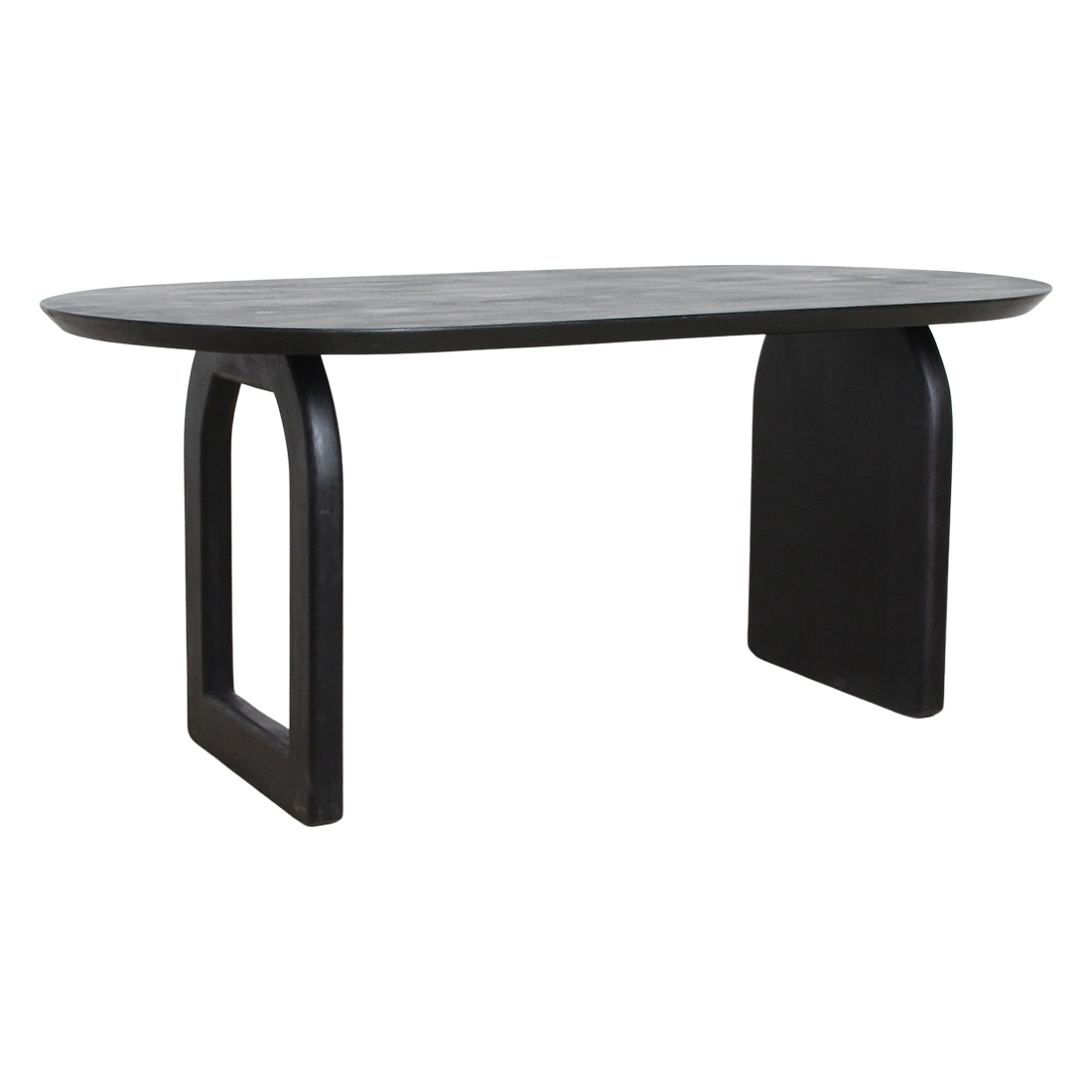 Raw Materials Amsterdam Bullnose Eettafel | Zwart | Mix | H76 x B180 x D90 cm