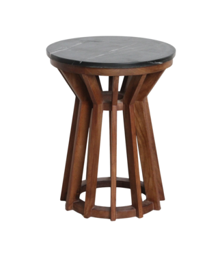 Raw Materials Amsterdam Bijzettafel | Sabah | Marmeren | Zwart | H50 x D40 cm