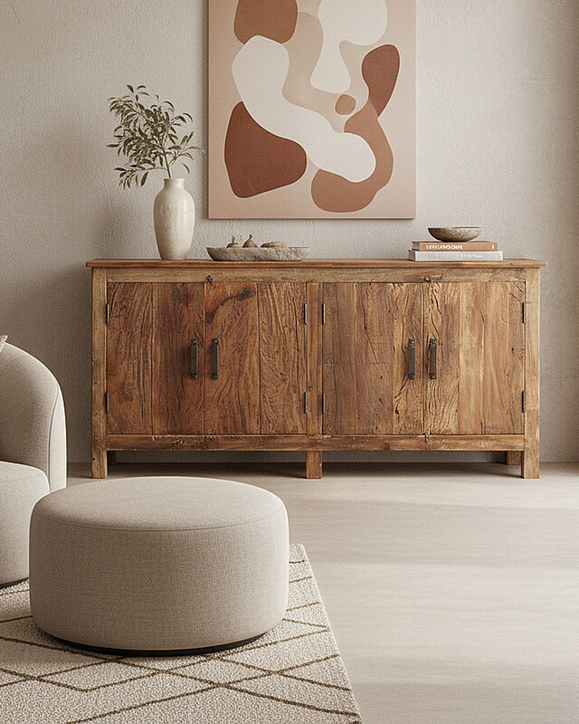 Raw Materials Amsterdam Farmwood Dressoir | 4 Deuren | H80 x B172 x D39 cm