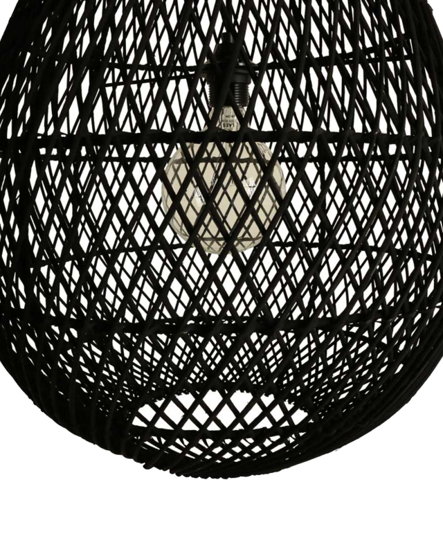 Raw Materials Amsterdam Drop Hanglamp | Zwart | Rotan | H65 x D45 cm