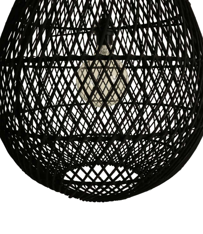 Raw Materials Amsterdam Drop Hanglamp | Zwart | Rotan | H65 x D45 cm