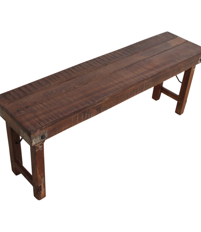 Raw Materials Amsterdam Bankje | Inklapbaar | Gerecycled Hout | H45 x B120 x D30 cm