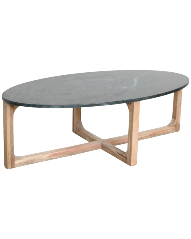 Raw Materials Amsterdam Marmeren Salontafel | Groen | H38 x B120 x D60 cm