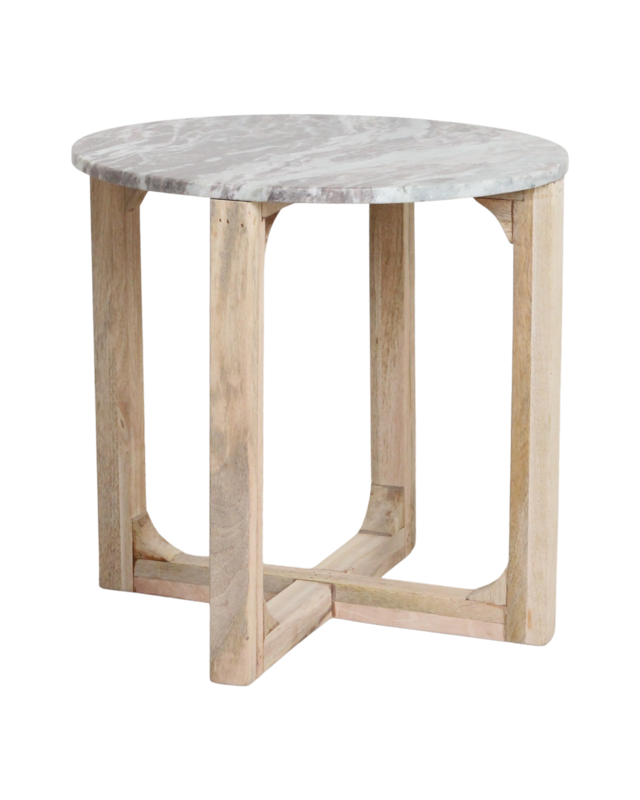Raw Materials Amsterdam Bijzettafel | Marmer | Fancy Bruin | H50 x D50 cm