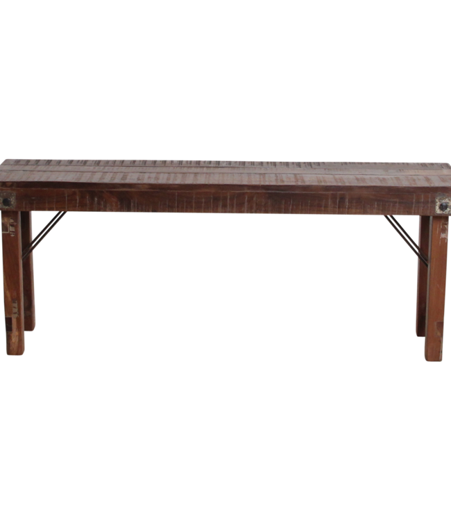 Raw Materials Amsterdam Bankje | Inklapbaar | Gerecycled Hout | H45 x B120 x D30 cm