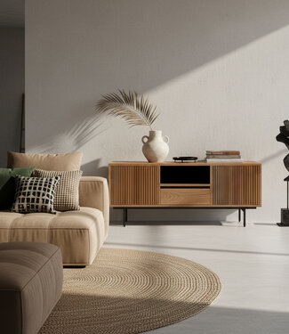 Raw Materials Amsterdam Ritme TV-Meubel | Teakhout | H55 x B140 x D45 cm