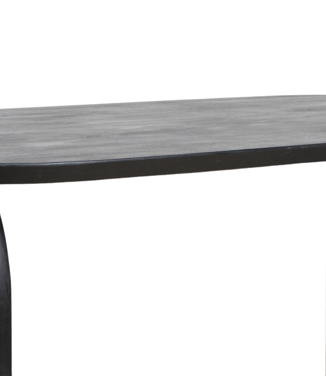 Raw Materials Amsterdam Bullnose Eettafel | Zwart | Open | H76 x B240 x D90 cm