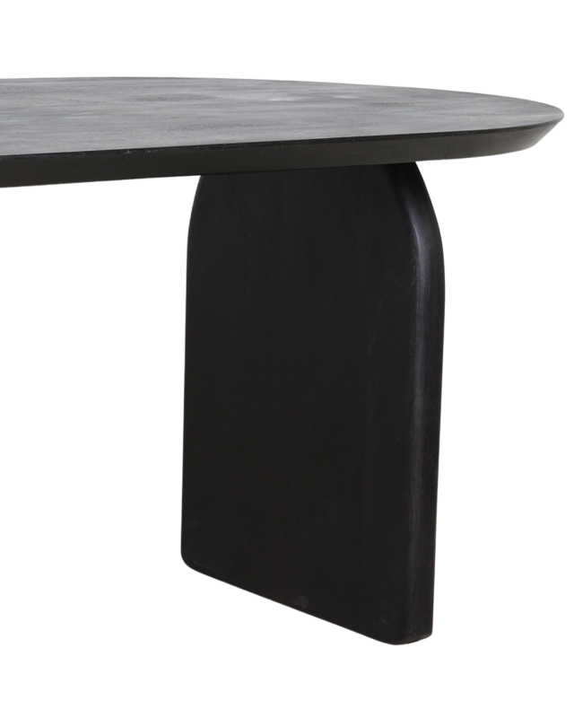 Raw Materials Amsterdam Bullnose Eettafel | Zwart | Mix | H76 x B180 x D90 cm
