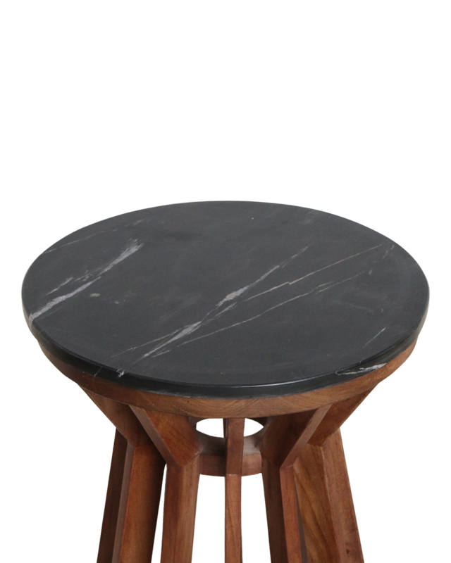 Raw Materials Amsterdam Bijzettafel | Sabah | Marmeren | Zwart | H50 x D40 cm
